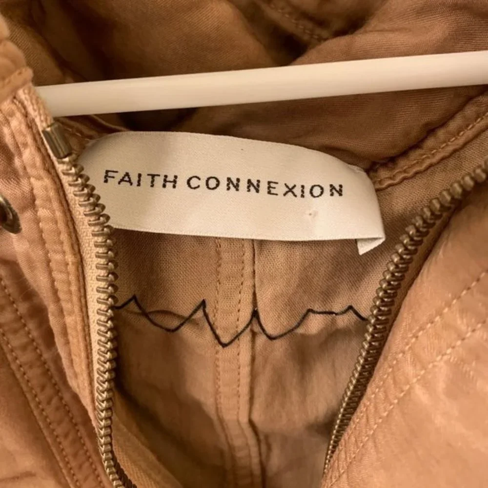 NEW size Small Faith Connexion patch tailcoat parka Los Angeles TAN color